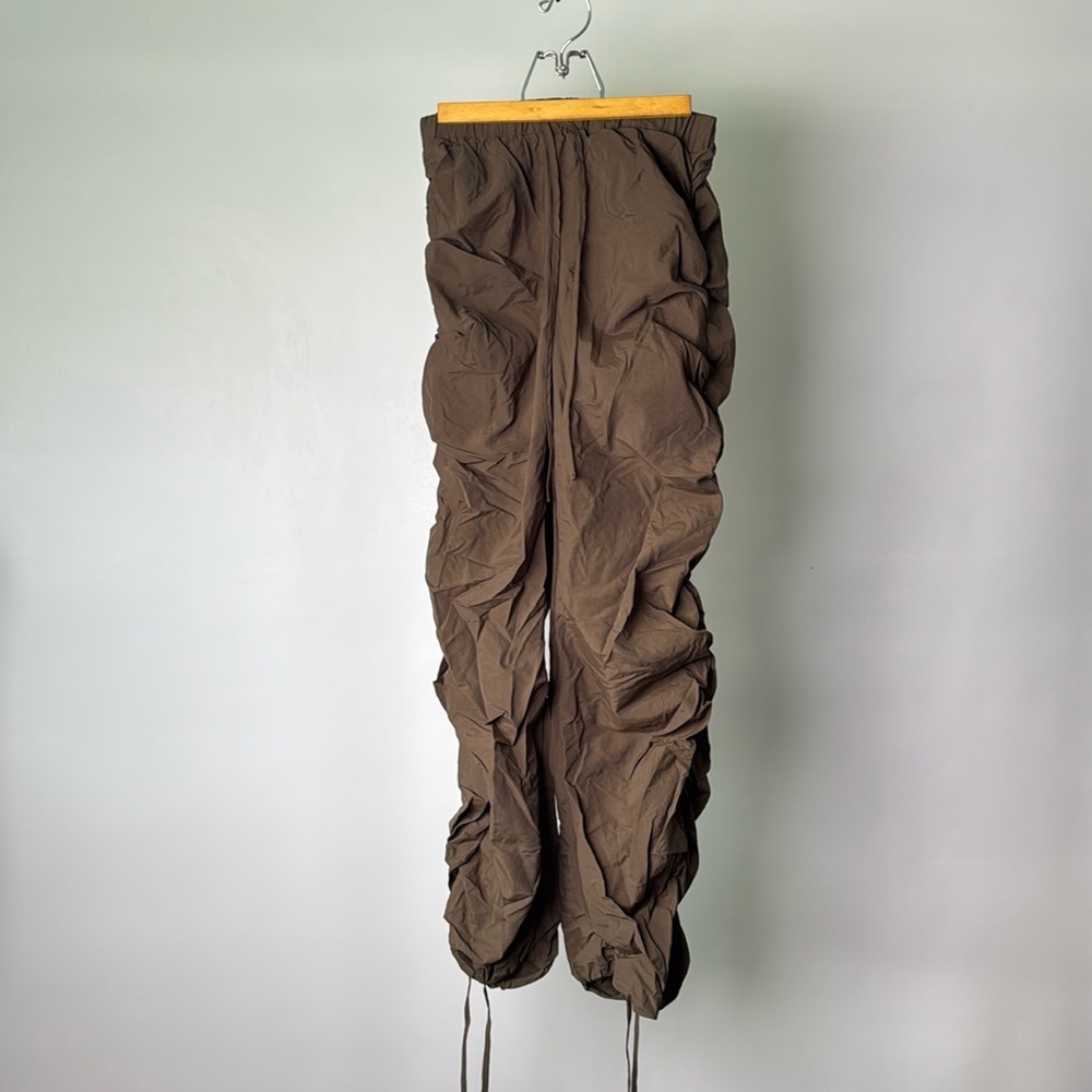 Earth Tone Parachute Pants - Womens - Drawstring - WindBreaker - Small